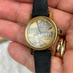 RARE Vintage 1776 1976 BICENTENIAL WITTNAUER COIN BASE 8KT GOLD Women's Watch